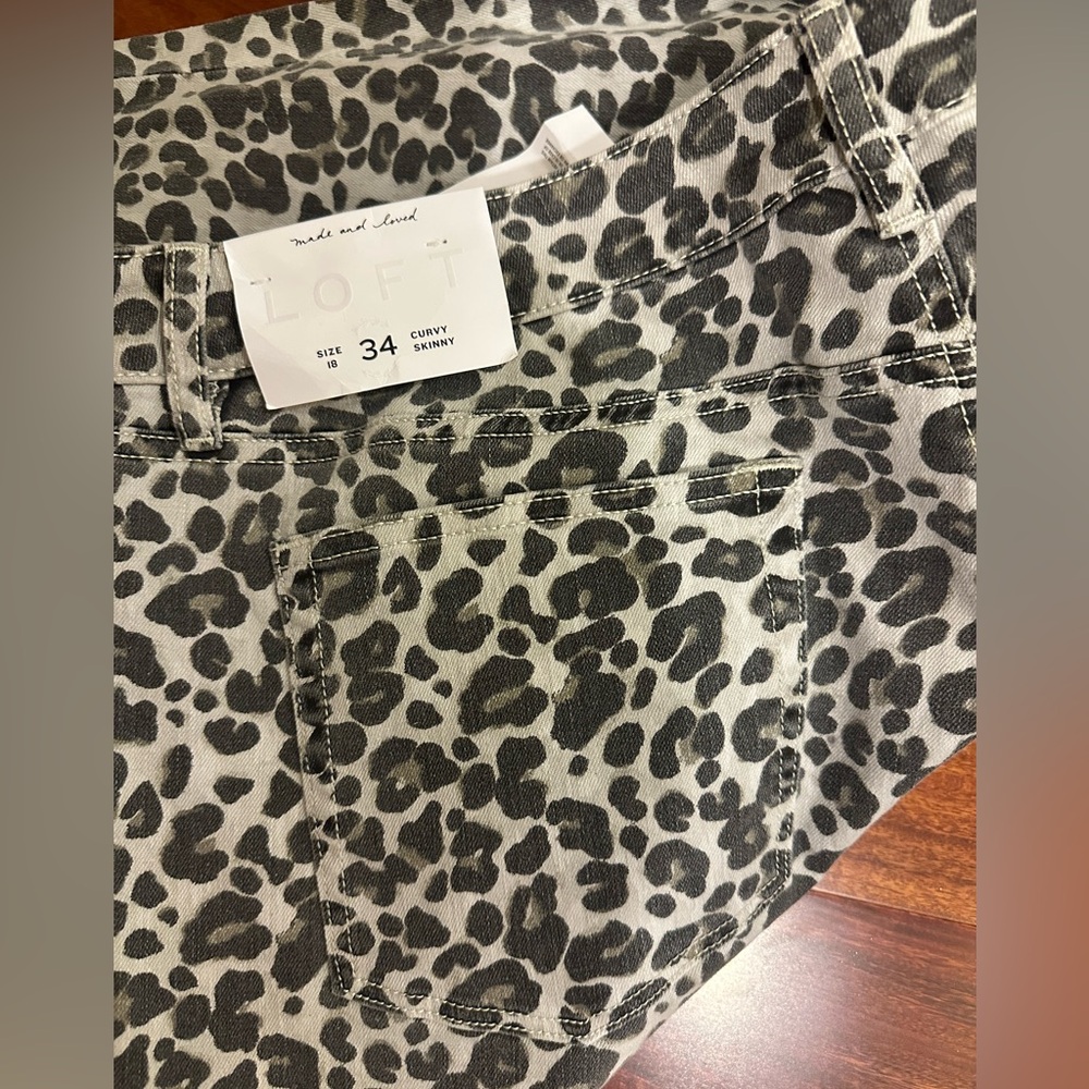 Loft: Size 18, Animal Print Denim Pants